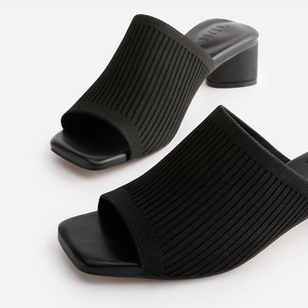 TIJN Katrin Mules Square Toe Triangle Heel - US 8